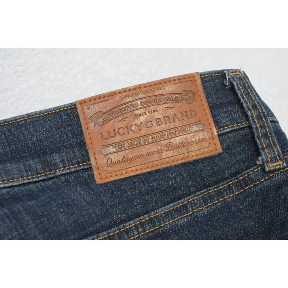 Lucky Brand 221 Straight Stretch Rugged Blue Denim Jeans Mens 38 x 30